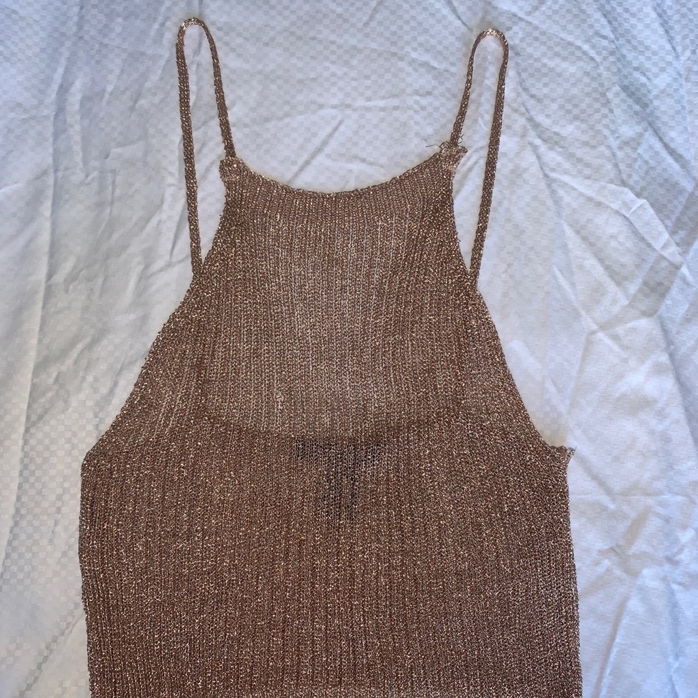 Chain mesh crop top